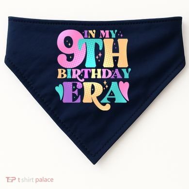Cute Retro In My 9th Birthday Era USA-Made Doggie Bandana