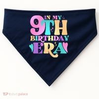 Cute Retro In My 9th Birthday Era USA-Made Doggie Bandana thumb 0