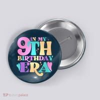 Cute Retro In My 9th Birthday Era Button thumb 0