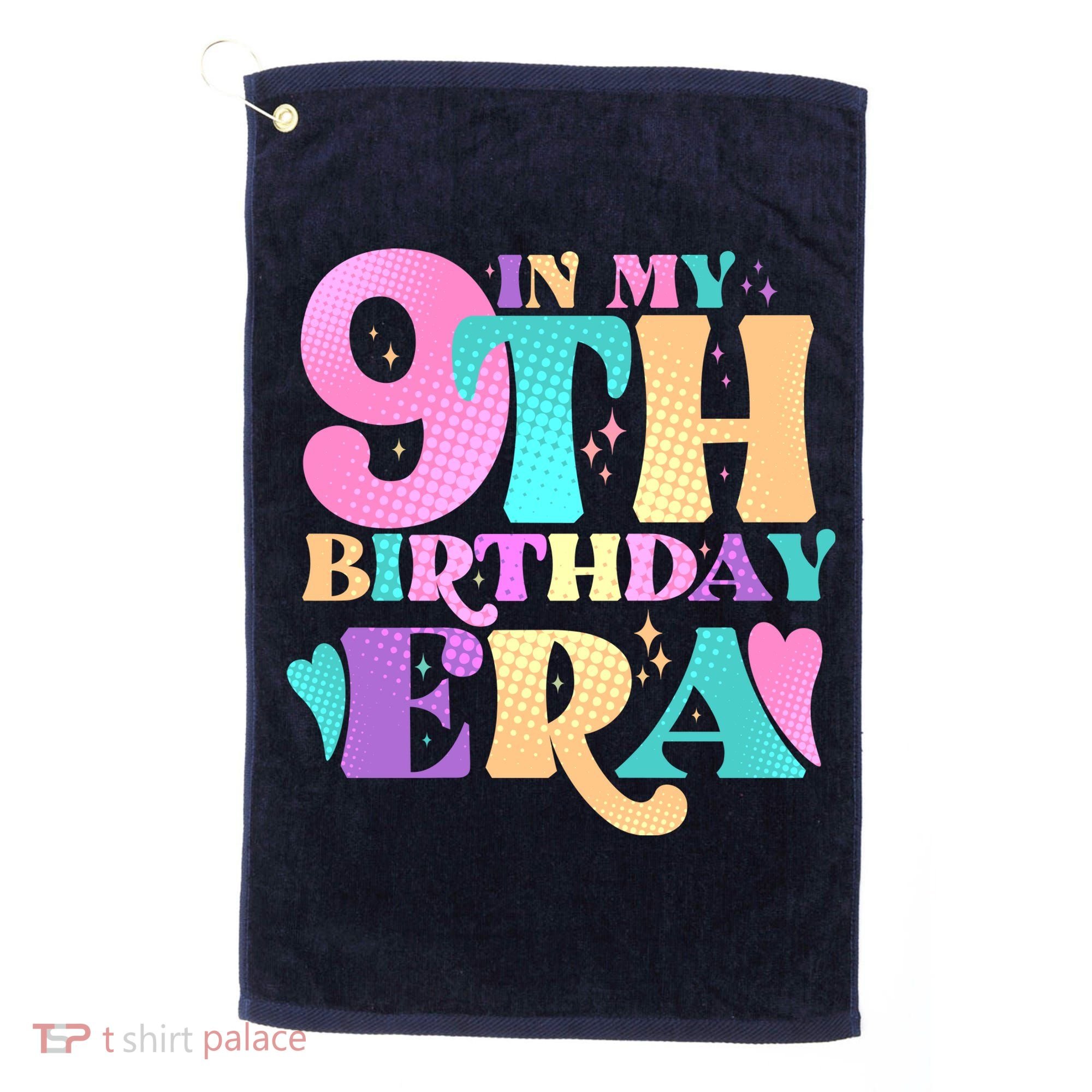 Cute Retro In My 9th Birthday Era Golf Towel