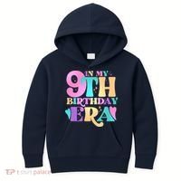 Cute Retro In My 9th Birthday Era Kids Hoodie thumb 0
