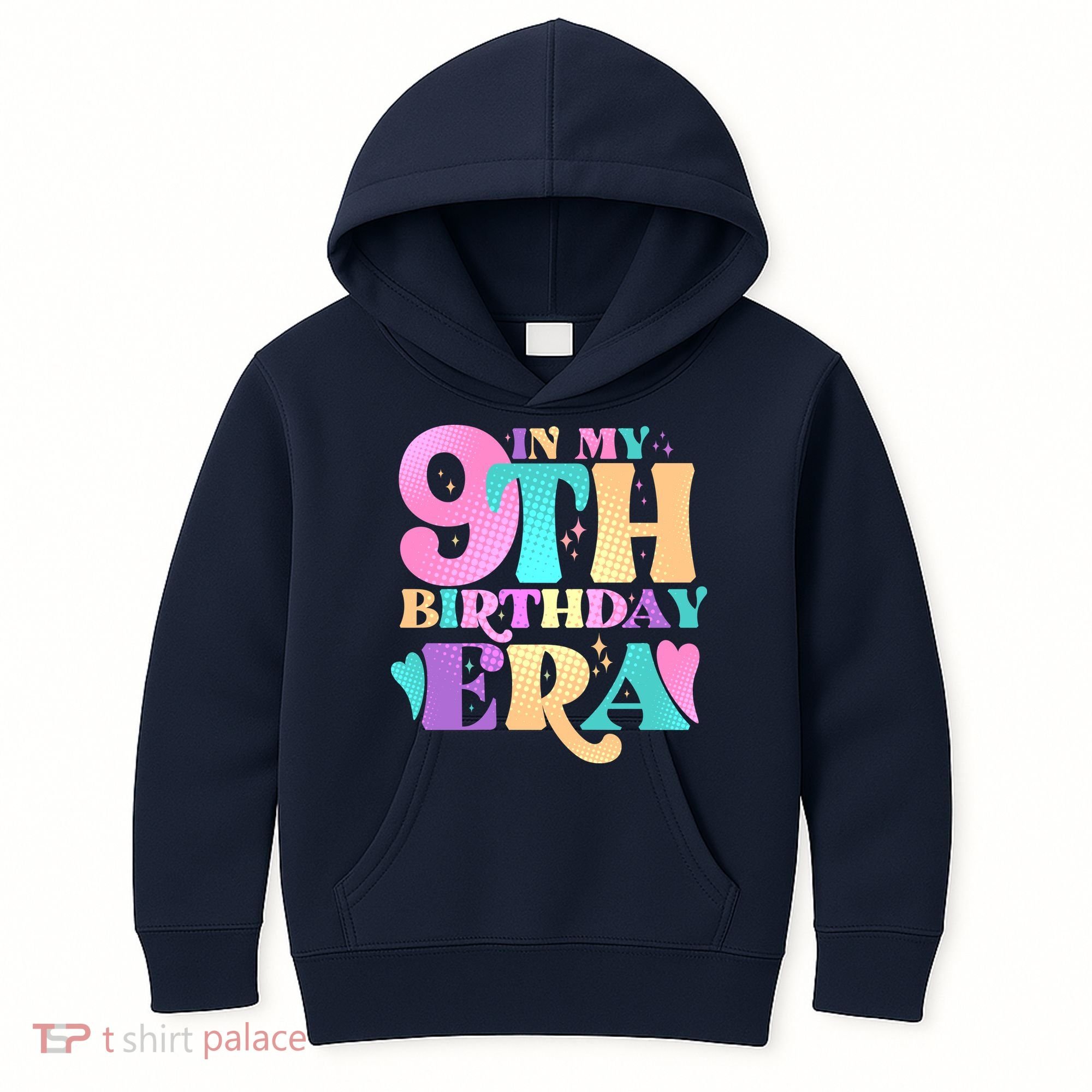 Cute Retro In My 9th Birthday Era Kids Hoodie