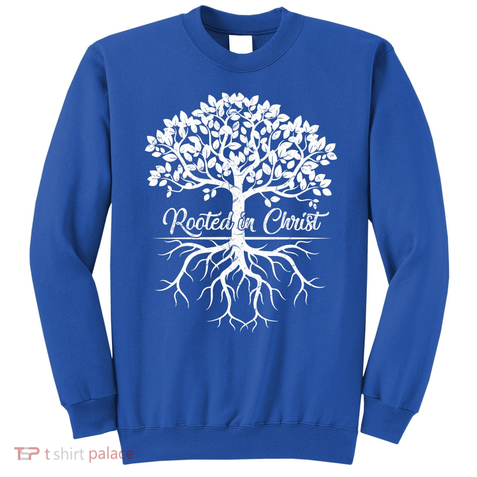 Cool Rooted In Chriscute Gift Christian Faith Gift Bible Verse Funny Gift Sweatshirt