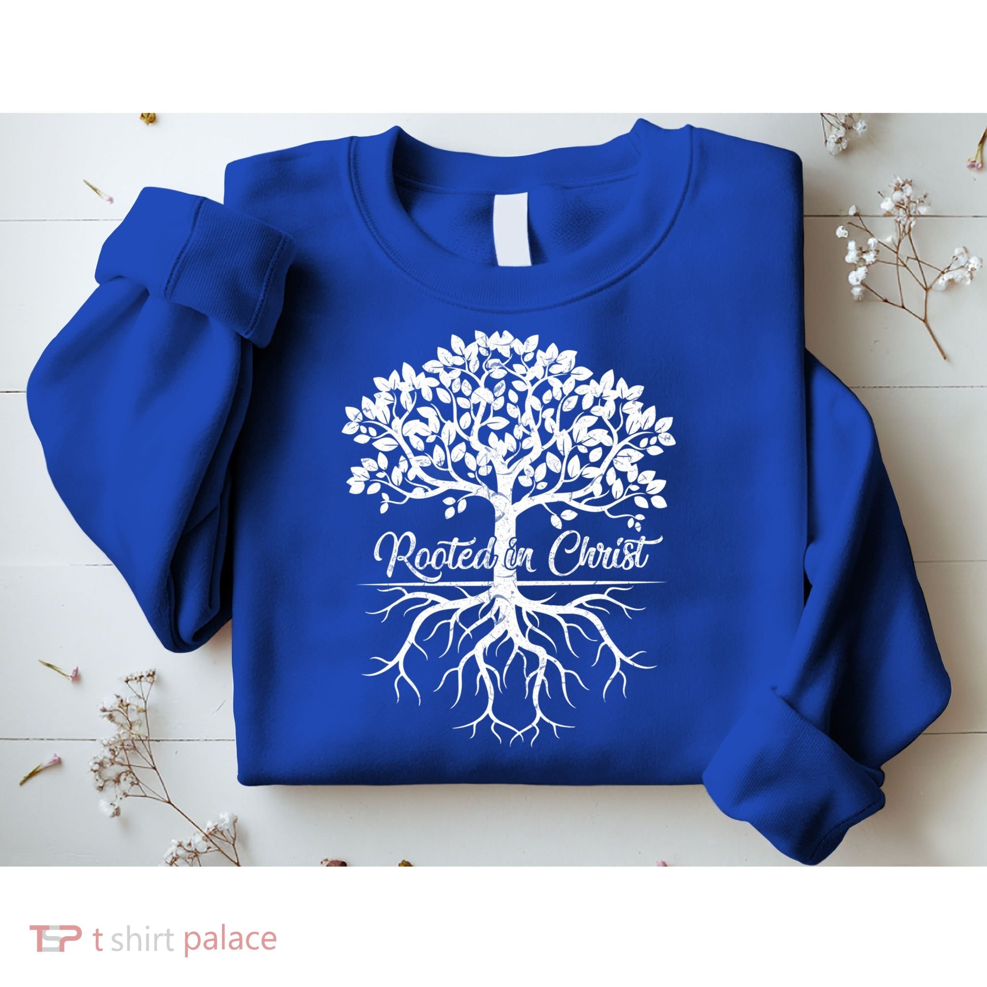 Cool Rooted In Chriscute Gift Christian Faith Gift Bible Verse Funny Gift Sweatshirt