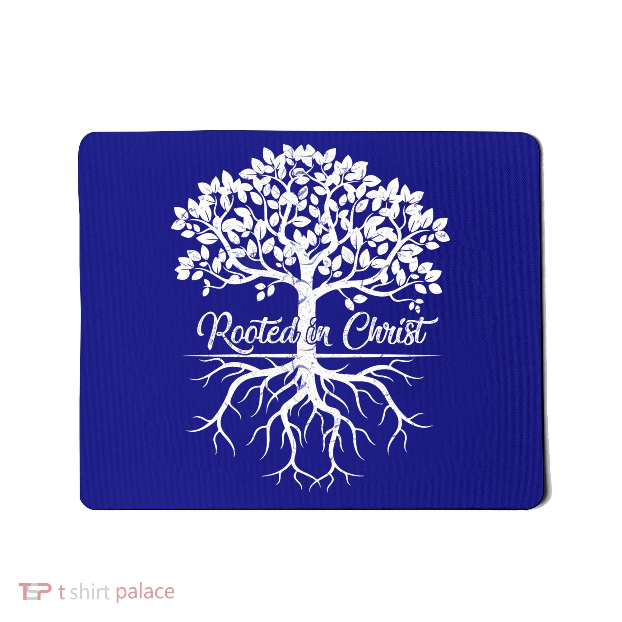 Cool Rooted In Chriscute Gift Christian Faith Gift Bible Verse Funny Gift Mousepad