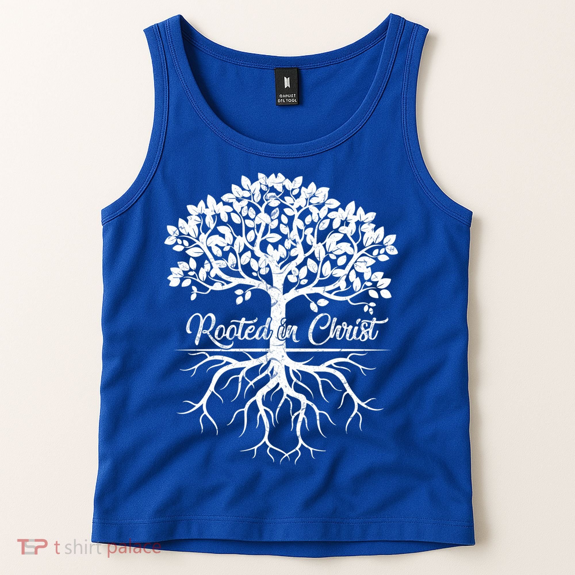 Cool Rooted In Chriscute Gift Christian Faith Gift Bible Verse Funny Gift Tank Top