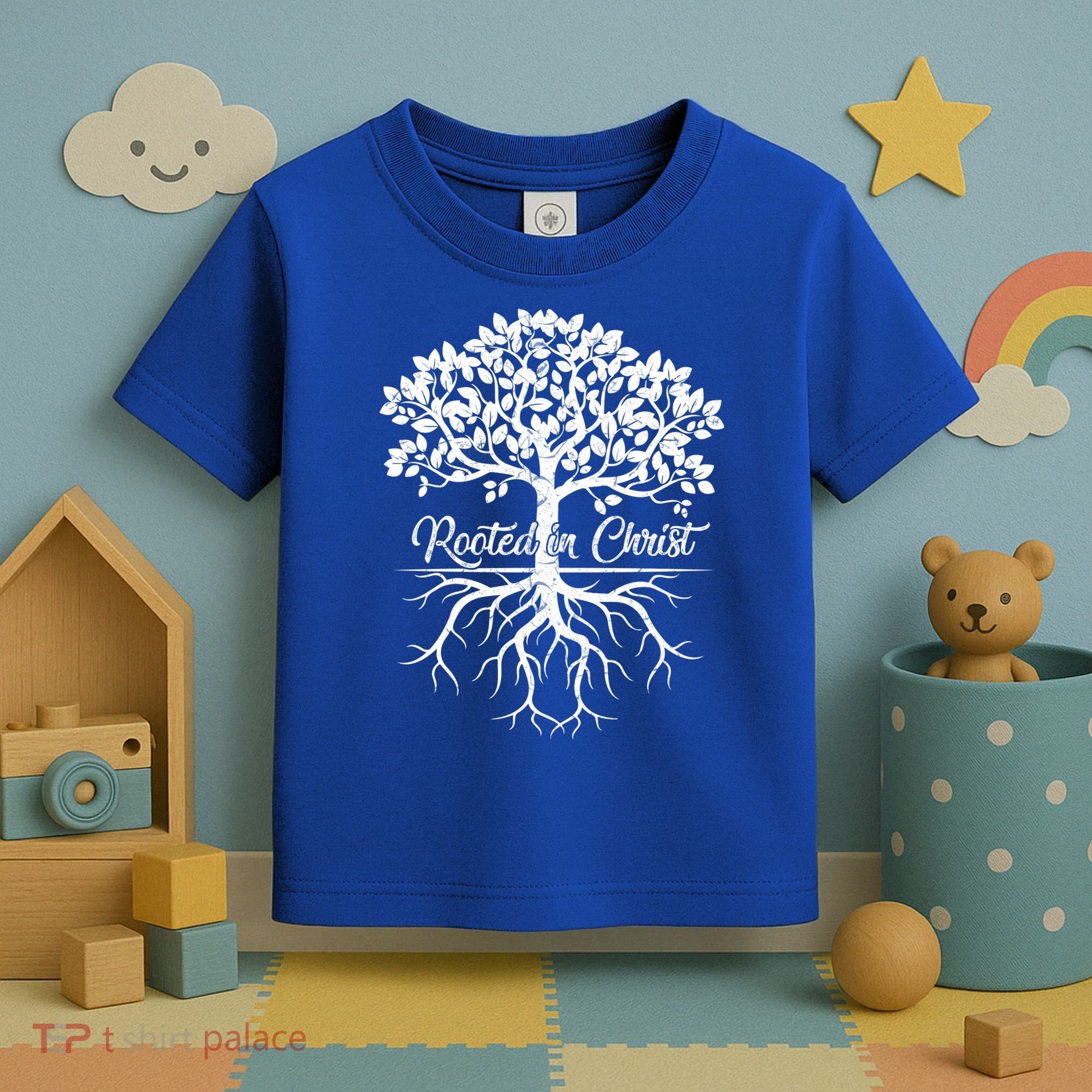 Cool Rooted In Chriscute Gift Christian Faith Gift Bible Verse Funny Gift Toddler T-Shirt