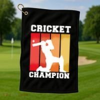 Cricket Player Champion Golf Towel thumb 1