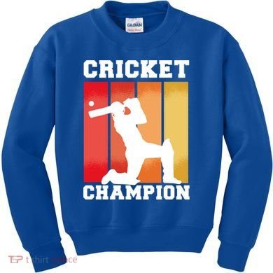 Cricket Player Champion Kids Sweatshirt
