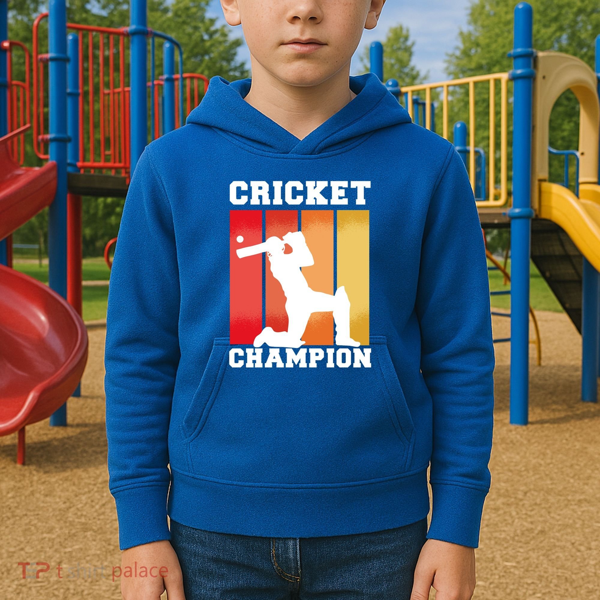 Cricket Player Champion Kids Hoodie