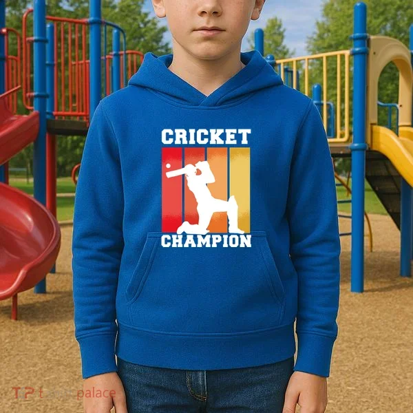 Cricket Player Champion Kids Hoodie
