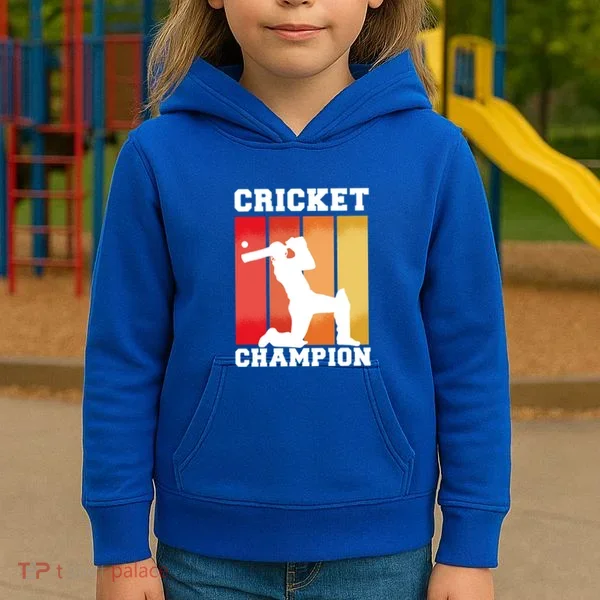 Cricket Player Champion Kids Hoodie