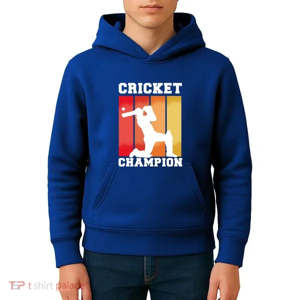 Cricket Player Champion Kids Hoodie