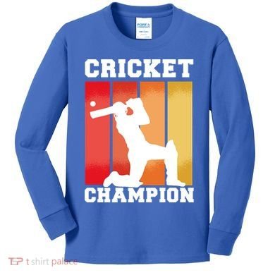 Cricket Player Champion Kids Long Sleeve Shirt