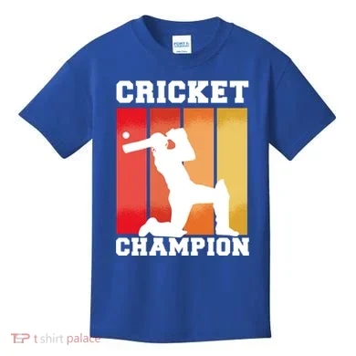 Cricket Player Champion Kids T-Shirt