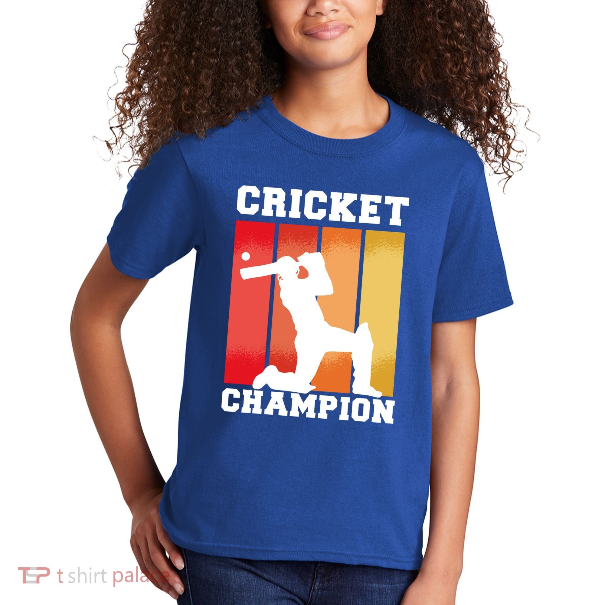 Cricket Player Champion Kids T-Shirt