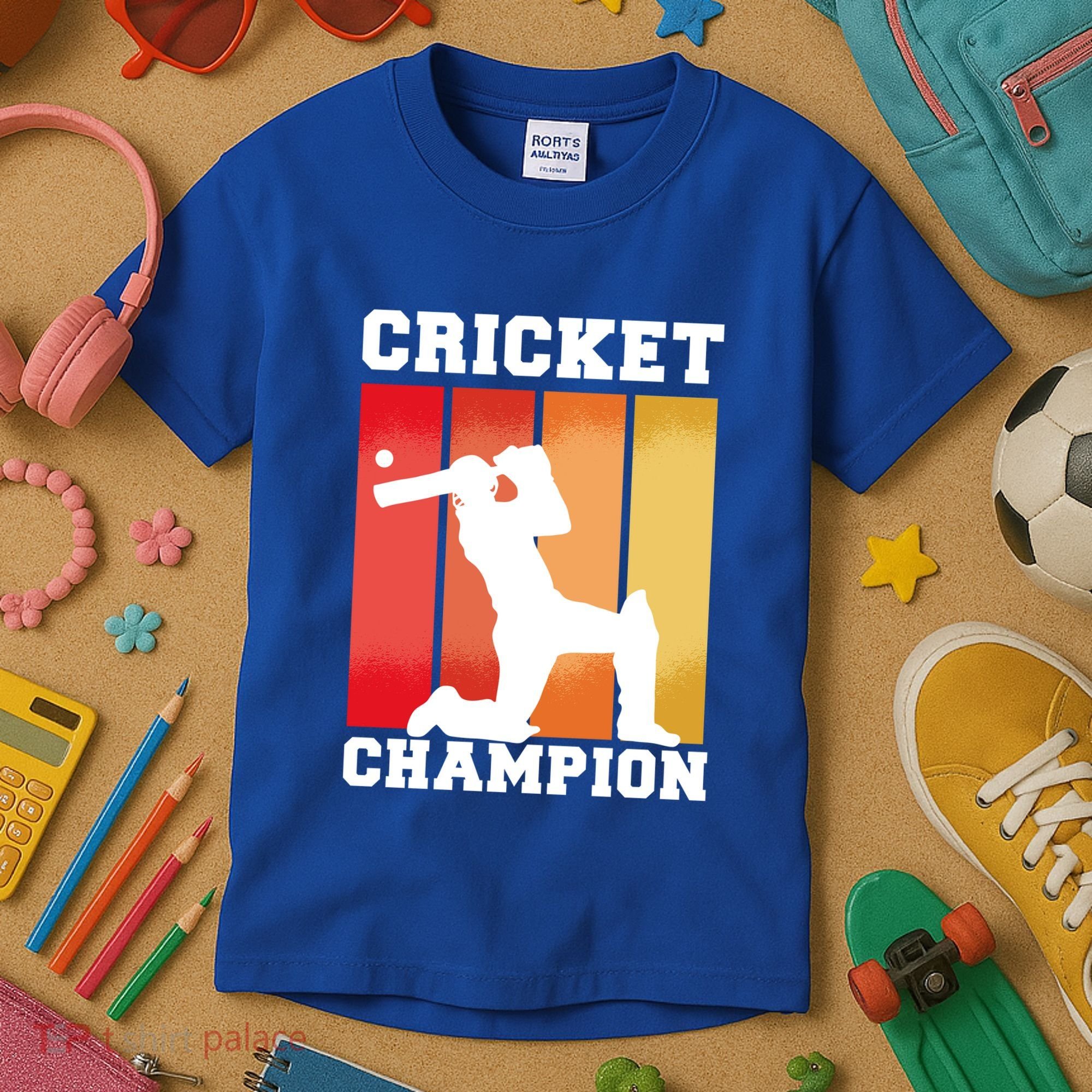 Cricket Player Champion Kids T-Shirt