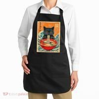 Cat Ramen Japanese Anime Funny Graphic Tees Kawaii Cat Apron thumb 2