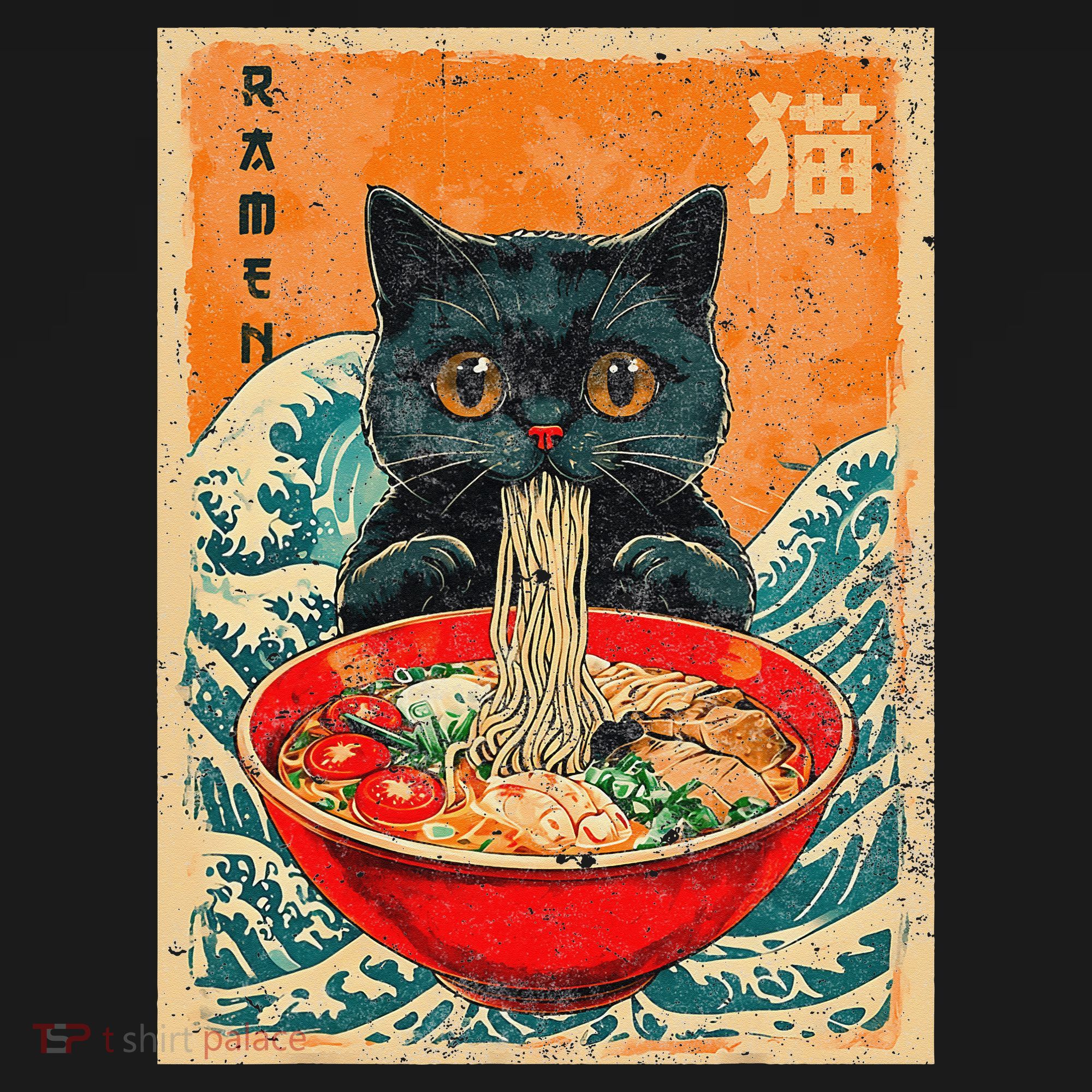 Cat Ramen Japanese Anime Funny Graphic Tees Kawaii Cat Apron