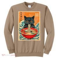 Cat Ramen Japanese Anime Funny Graphic Tees Kawaii Cat Sweatshirt thumb 0