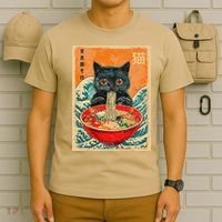 Cat Ramen Japanese Anime Funny Graphic Tees Kawaii Cat T-Shirt thumb 6