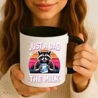 Cute Raccoon Just A Dad Who Always Came Back With The Milk Coffee Mug thumb 3