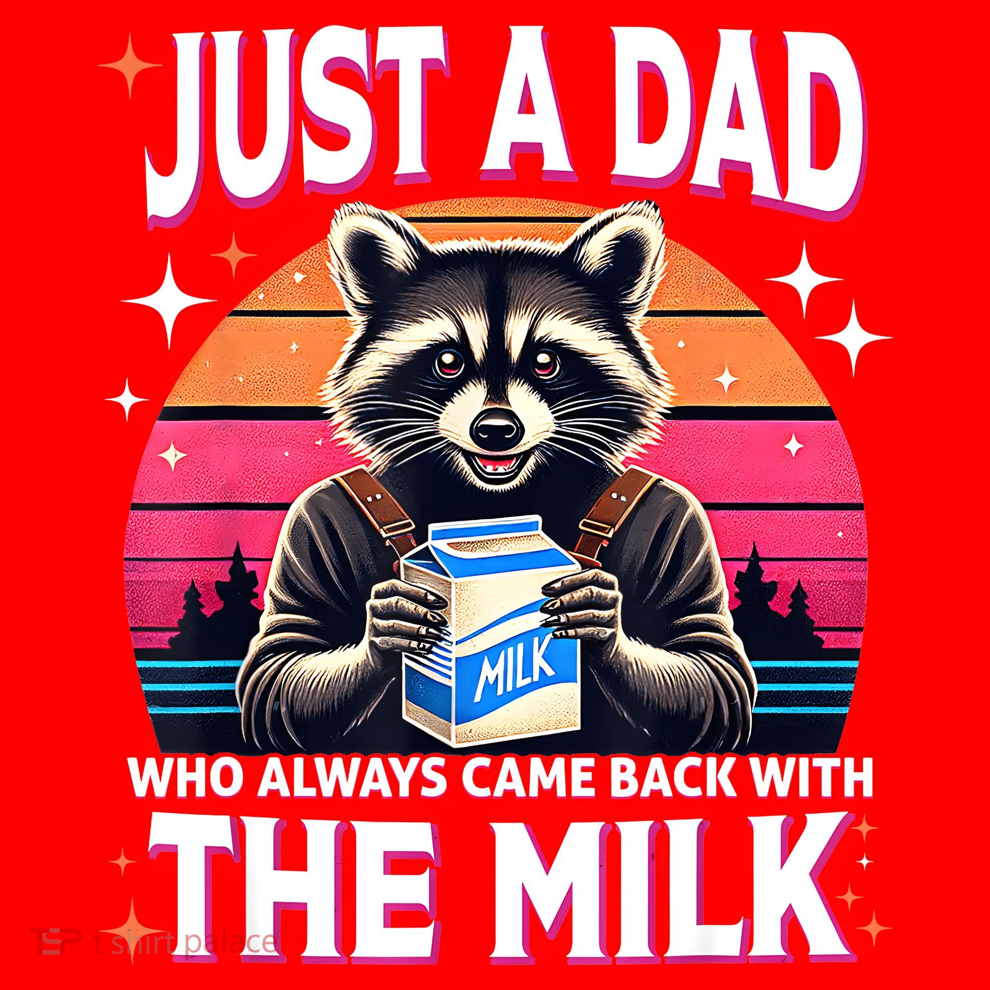 Cute Raccoon Just A Dad Who Always Came Back With The Milk Santa Hat