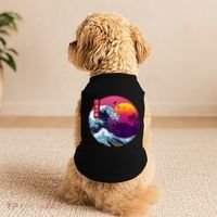 Cool Retro Japanese Sunset The Great Wave Off Kanagawa Doggie Tank thumb 2
