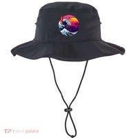 Cool Retro Japanese Sunset The Great Wave Off Kanagawa Bucket Hat thumb 0