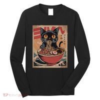 Cat Ramen Japanese Funny Graphic Kawaii Cat Anime Long Sleeve Shirt thumb 0