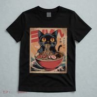 Cat Ramen Japanese Funny Graphic Kawaii Cat Anime T-Shirt thumb 5