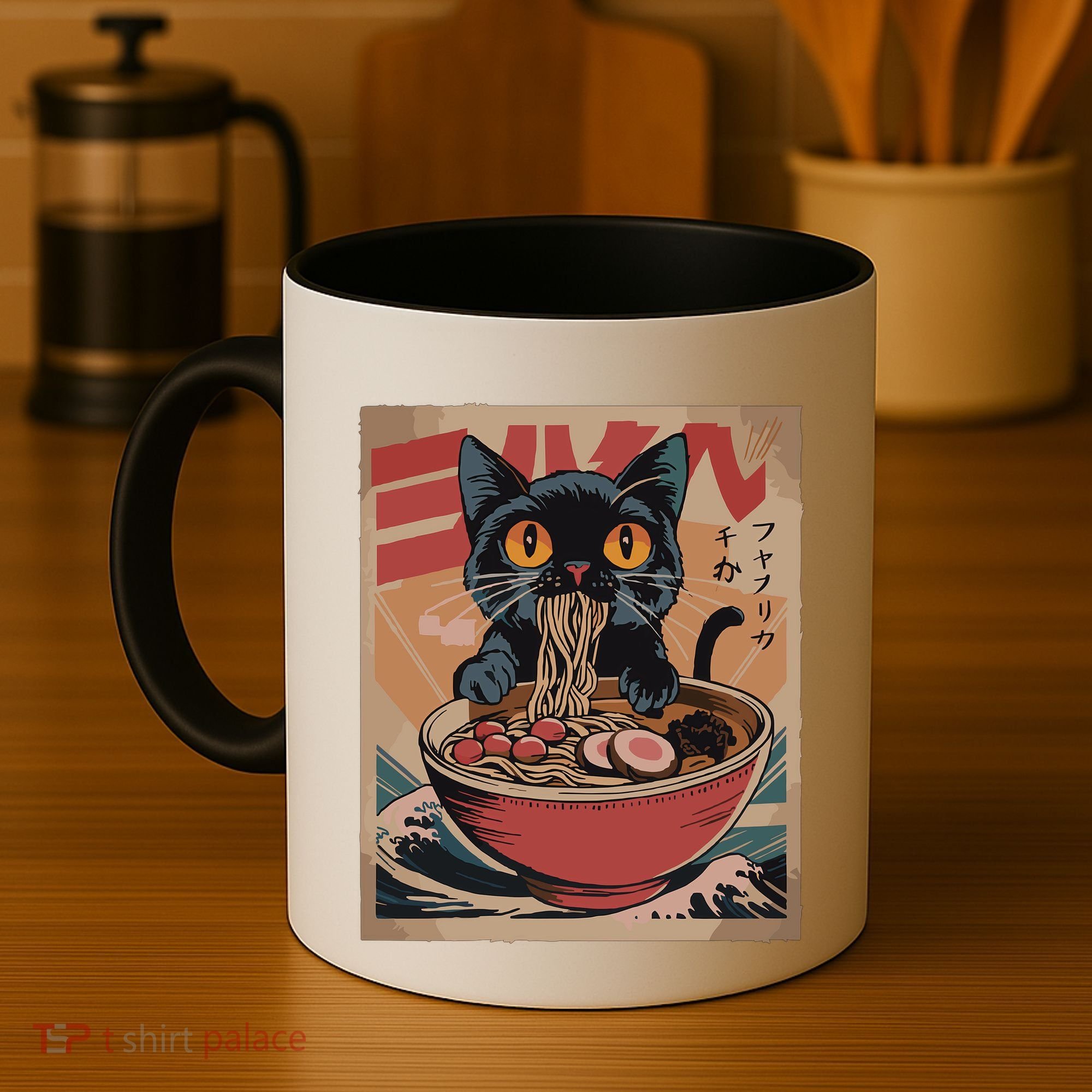 Cat Ramen Japanese Funny Graphic Kawaii Cat Anime Coffee Mug