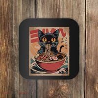 Cat Ramen Japanese Funny Graphic Kawaii Cat Anime Coaster thumb 0