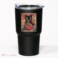 Cat Ramen Japanese Funny Graphic Kawaii Cat Anime Tumbler thumb 0