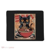 Cat Ramen Japanese Funny Graphic Kawaii Cat Anime Mousepad thumb 0
