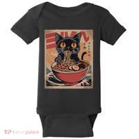 Cat Ramen Japanese Funny Graphic Kawaii Cat Anime Baby Bodysuit thumb 0