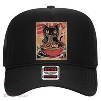 Cat Ramen Japanese Funny Graphic Kawaii Cat Anime Hat thumb 0