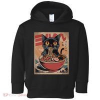 Cat Ramen Japanese Funny Graphic Kawaii Cat Anime Toddler Hoodie thumb 0