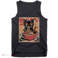Cat Ramen Japanese Funny Graphic Kawaii Cat Anime Tank Top thumb 0