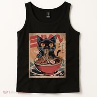 Cat Ramen Japanese Funny Graphic Kawaii Cat Anime Tank Top thumb 2