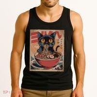 Cat Ramen Japanese Funny Graphic Kawaii Cat Anime Tank Top thumb 3