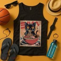 Cat Ramen Japanese Funny Graphic Kawaii Cat Anime Tank Top thumb 4