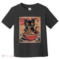 Cat Ramen Japanese Funny Graphic Kawaii Cat Anime Toddler T-Shirt thumb 0