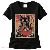 Cat Ramen Japanese Funny Graphic Kawaii Cat Anime Women's T-Shirt thumb 0