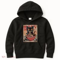 Cat Ramen Japanese Funny Graphic Kawaii Cat Anime Kids Hoodie thumb 0