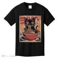 Cat Ramen Japanese Funny Graphic Kawaii Cat Anime Kids T-Shirt thumb 0