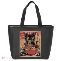 Cat Ramen Japanese Funny Graphic Kawaii Cat Anime Tote Bag thumb 0