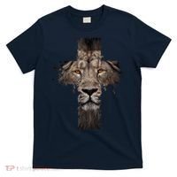Christian Religious Jesus The Lion Of Judah Cross Retro T-Shirt thumb 0