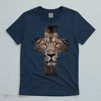 Christian Religious Jesus The Lion Of Judah Cross Retro T-Shirt thumb 5