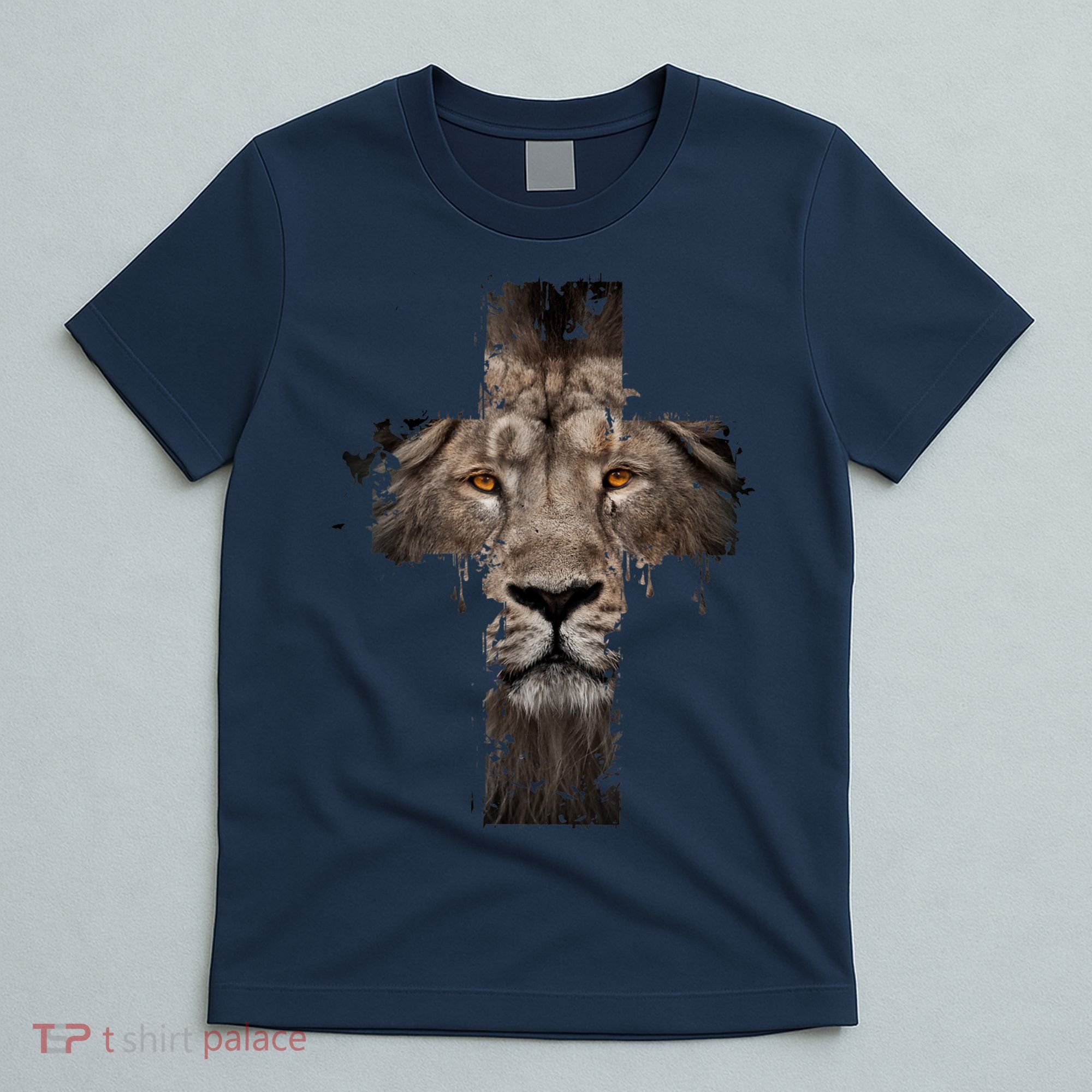 Christian Religious Jesus The Lion Of Judah Cross Retro T-Shirt